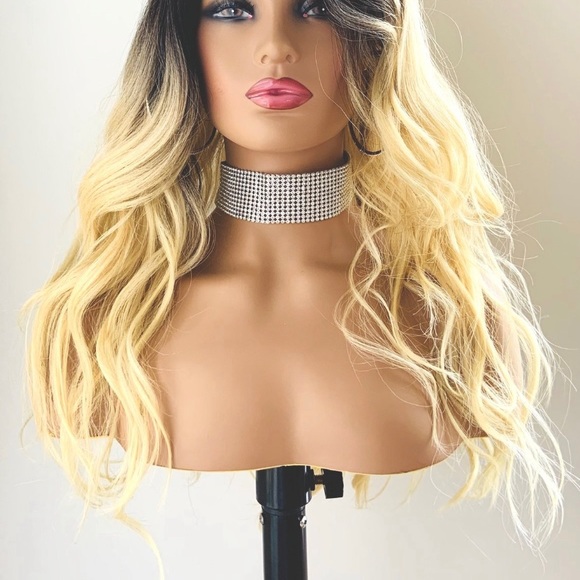 “Put On & Go Ombre Blonde Premium Fiber Wig with Loose Curls - Picture 2 of 9